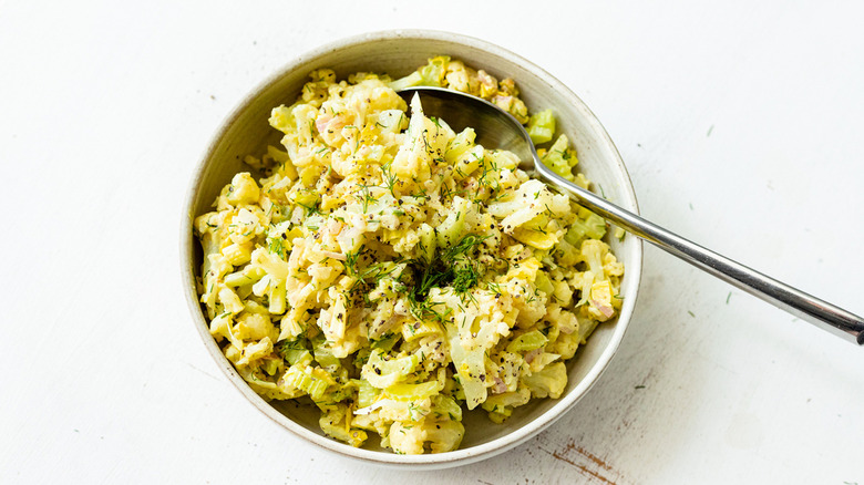 cauliflower salad in bowl