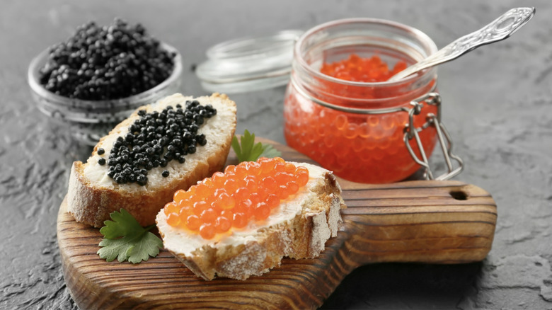 black and orange caviar