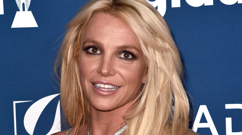 Britney Spears in silver dress