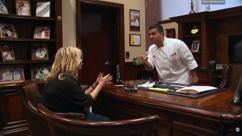 Cake Boss Buddy Valastro argues with his sister Mary Sciarrone inside his office in an episode of Cake Boss.
