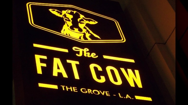 fat cow restaurant sign