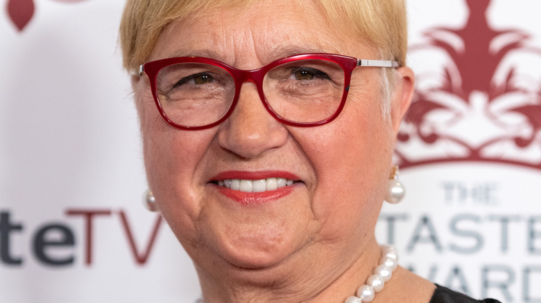 Lidia Bastianich in red glasses