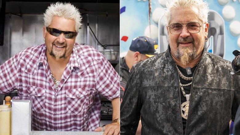 Split image Guy Fieri 2013 and 2025