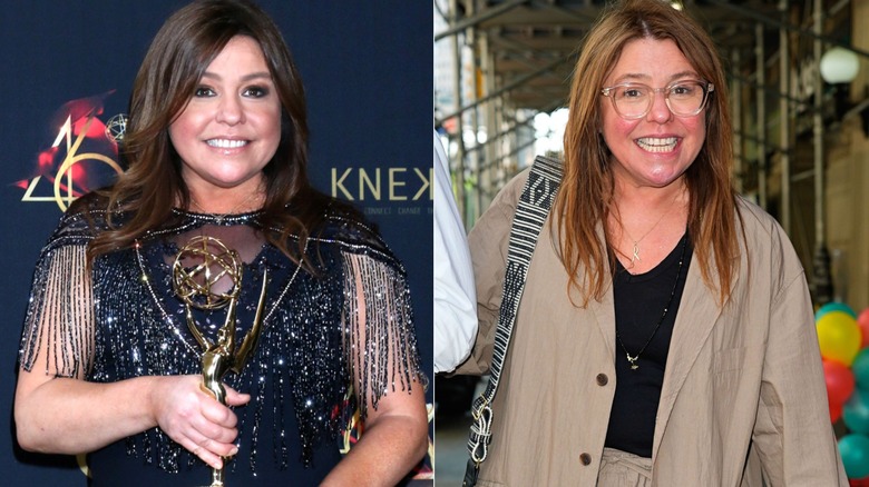 Rachael Ray split image in 2019 and 2025