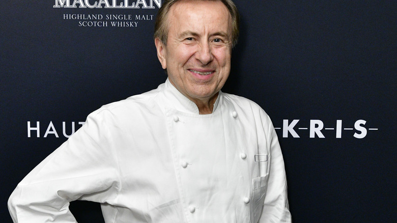 Daniel Boulud with blue backdrop 