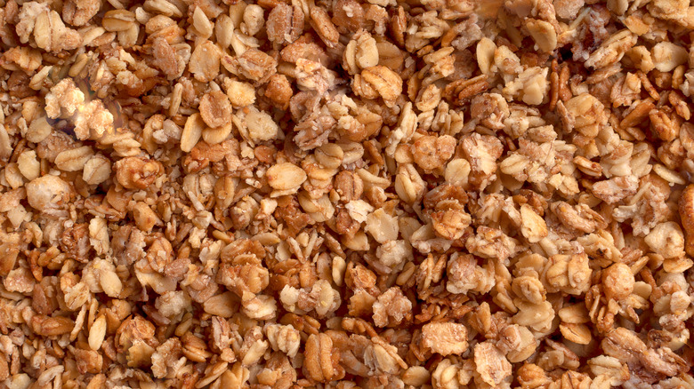 Closeup of granola cereal