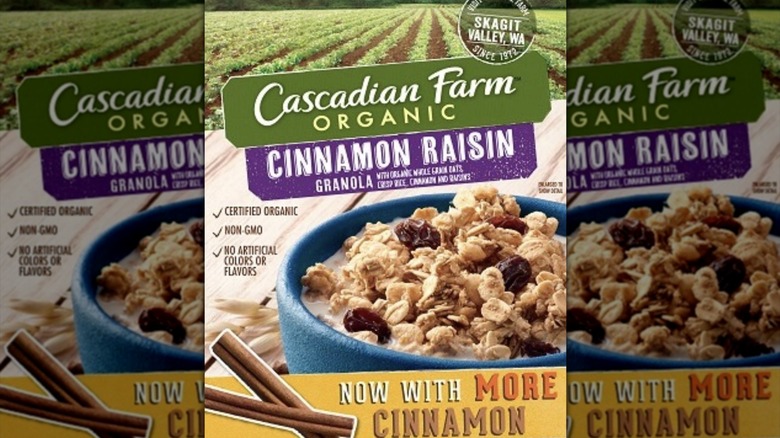 Bags of Organic Cascadian Farms granola
