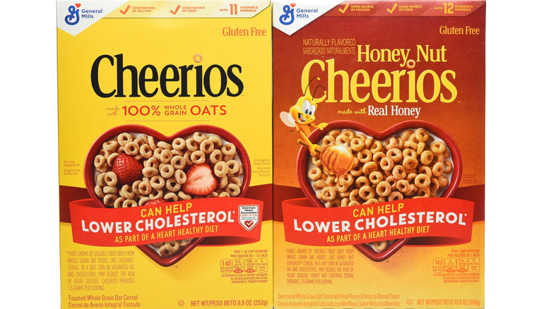 Boxes of Honey Nut and plain Cheerios