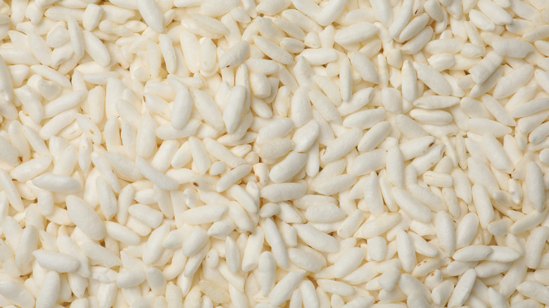 Closeup of puffed rice cereal