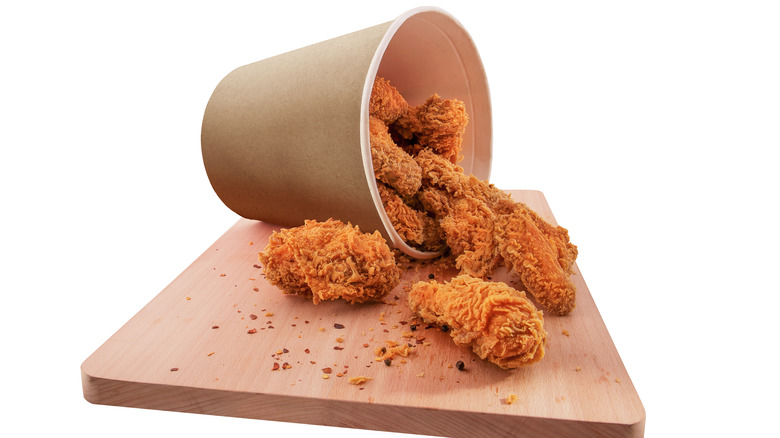 bucket of fried chicken