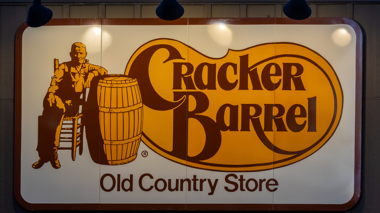 Cracker Barrel logo on the exterior of the building