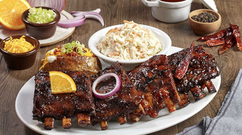 Tony Roma's ribs on plate