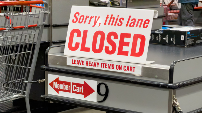Costco closed checkout lane