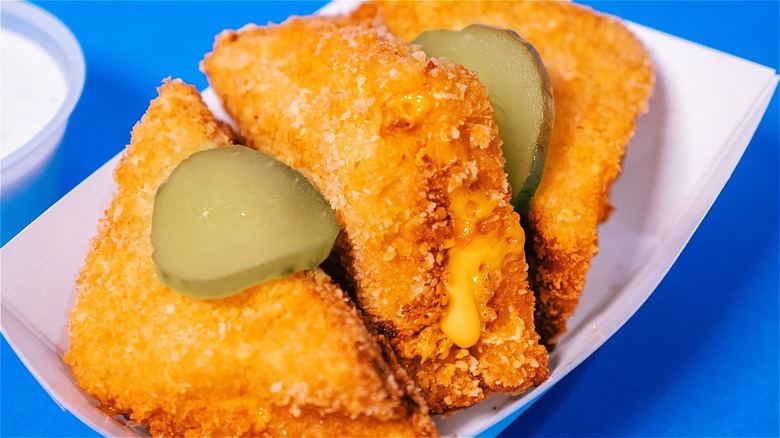 cheese frenchee with pickle slices