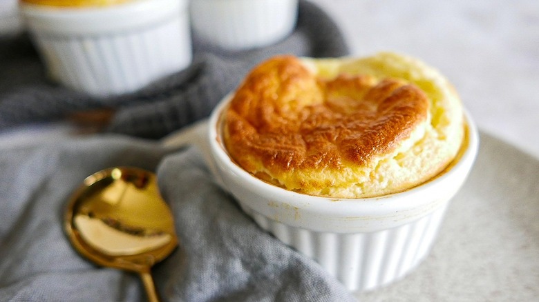 cheese soufflé in ramekin 