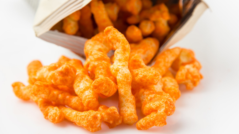 Open bag of Cheetos