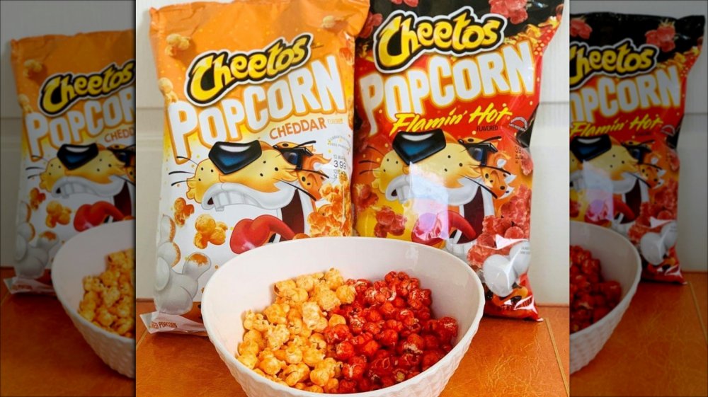 Cheetos popcorn in two flavors