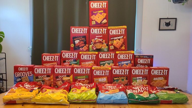 cheez it boxes stacked