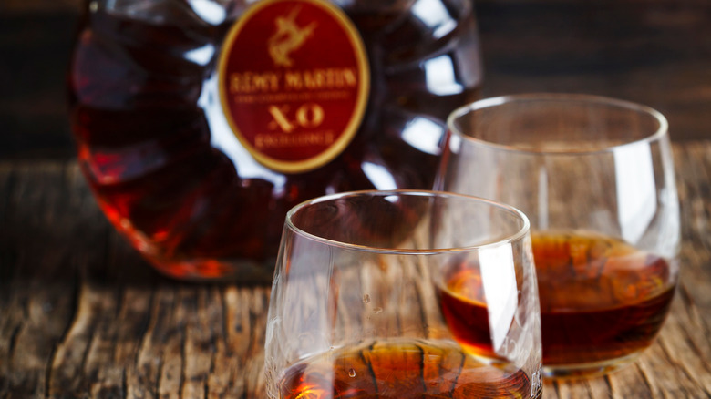 A pair of cognac glasses ready to drink