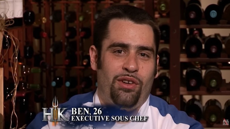 Screenshot of Ben Walanka giving an interview in Hell's Kitchen season five.