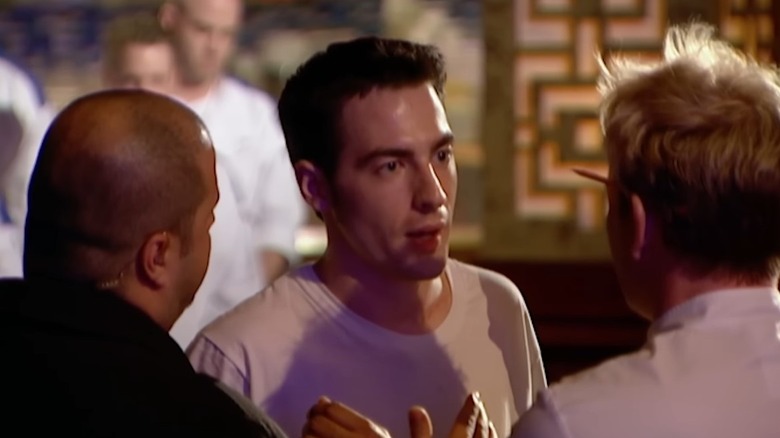 Screenshot of Joseph Tinnely confronting Gordon Ramsay in Hell's Kitchen