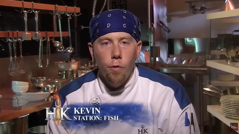 Screenshot of Kevin Ridlon giving an interview in Hell's Kitchen season 15