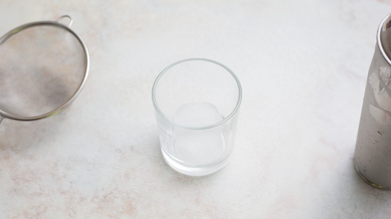 ice cubes in small glass