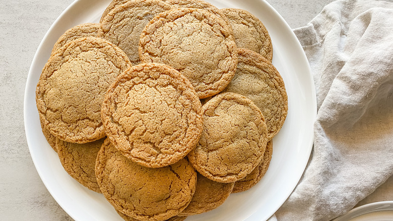 Chewy Molasses Spice Cookies on a plate