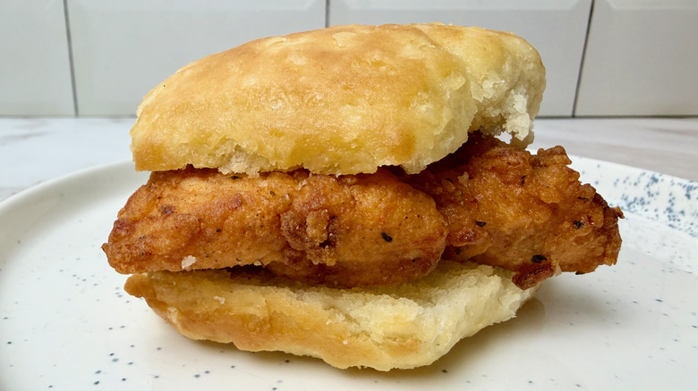 A Spicy Chicken Biscuit from Chick-fil-A