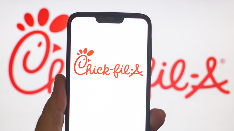 Chick-fil-A logo on phone