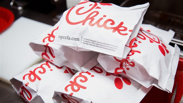 Packaged Chick-fil-A sandwiches