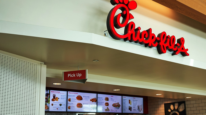 Chick-fil-A menu board and sign