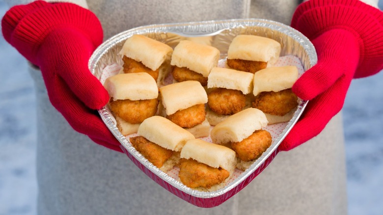 Chick-fil-A heart tray with chick'n minis