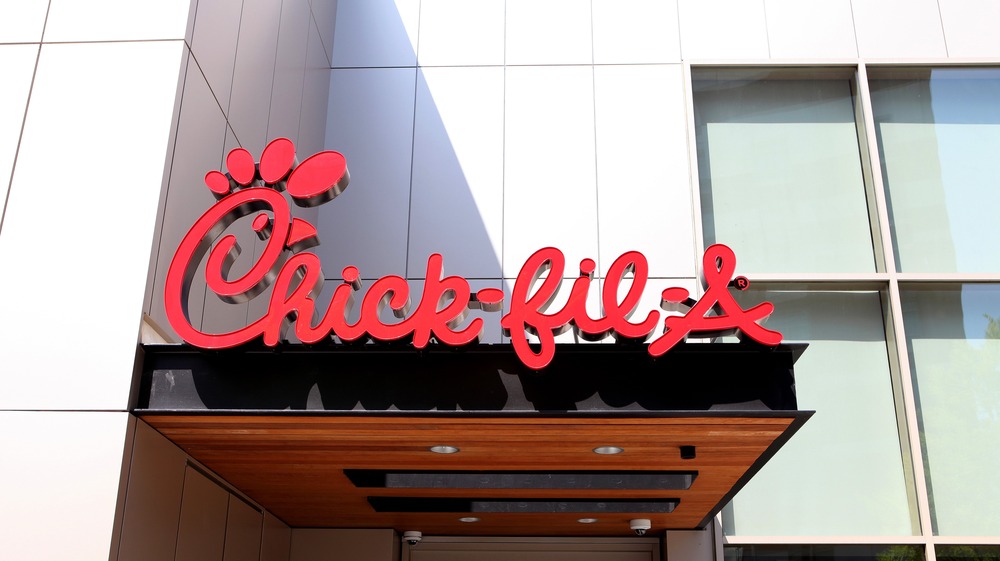 Chick-fil-A sign above door