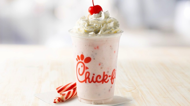 Chick-fil-A Peppermint Chip Milkshake