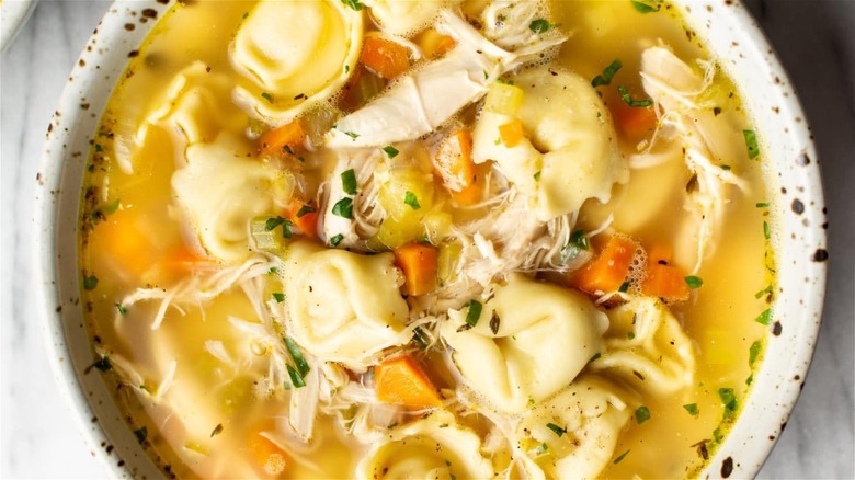 Chicken Tortellini Soup Bowl