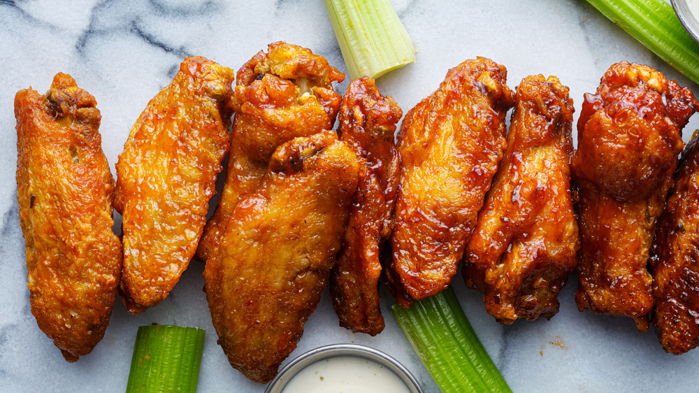 Chicken wings in different colors