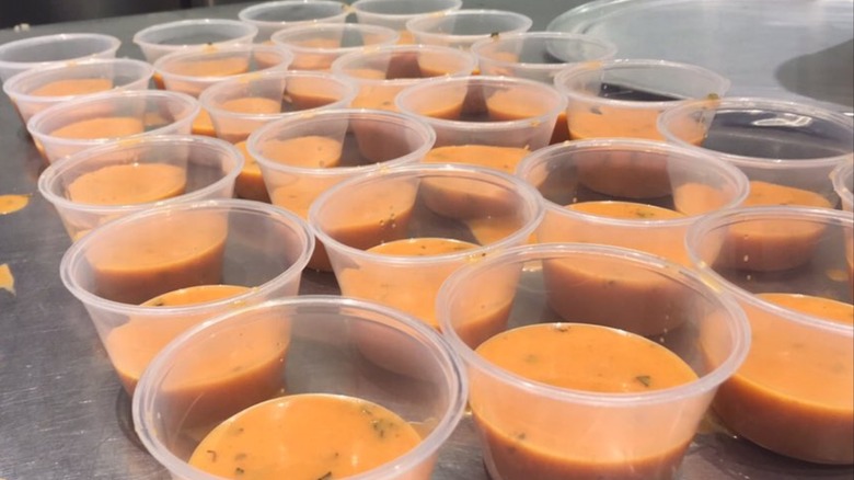 containers of salad dressing