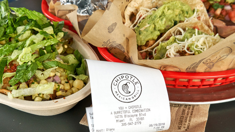 Chipotle meals and receipts