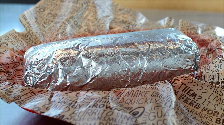 Thick wrapped Chipotle burrito