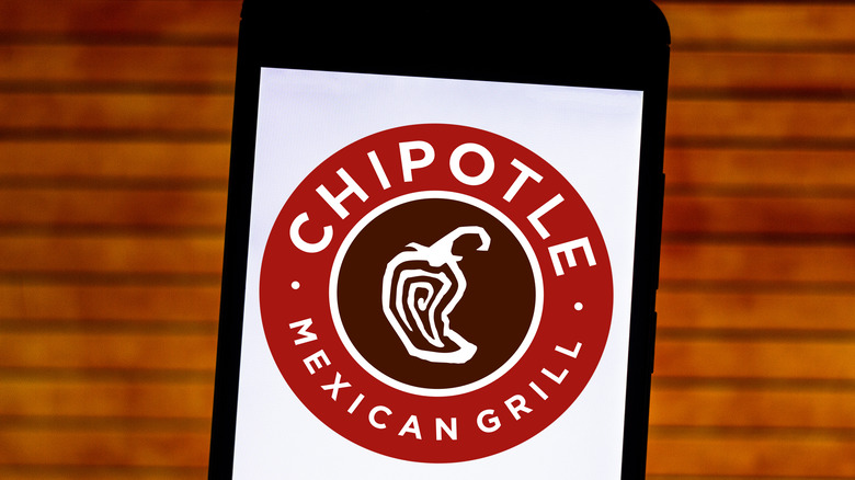 Chipotle logo on a mobile phone