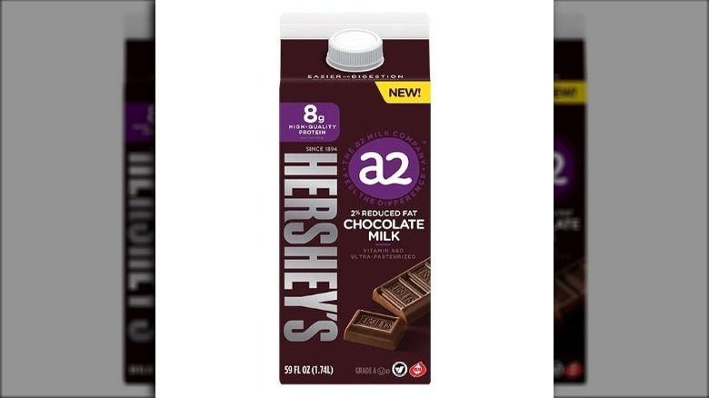 Carton of a2 Milk with Hershey's chocolate