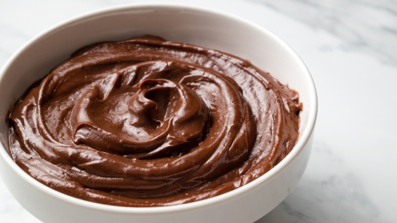 bowl of chocolate pastry cream