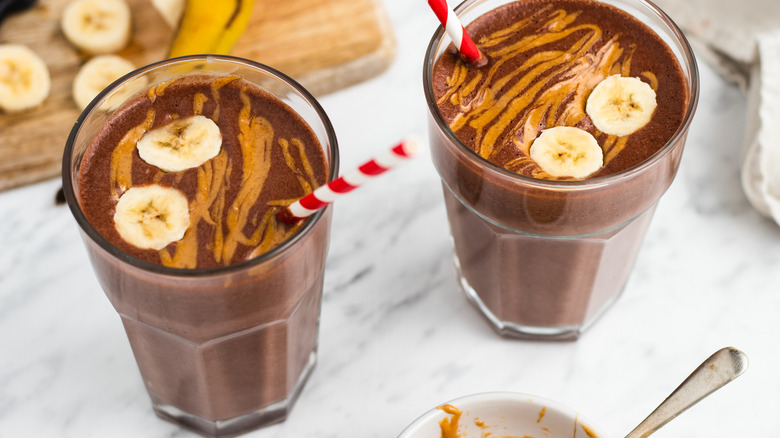 chocolate peanut butter banana milkshake recipe