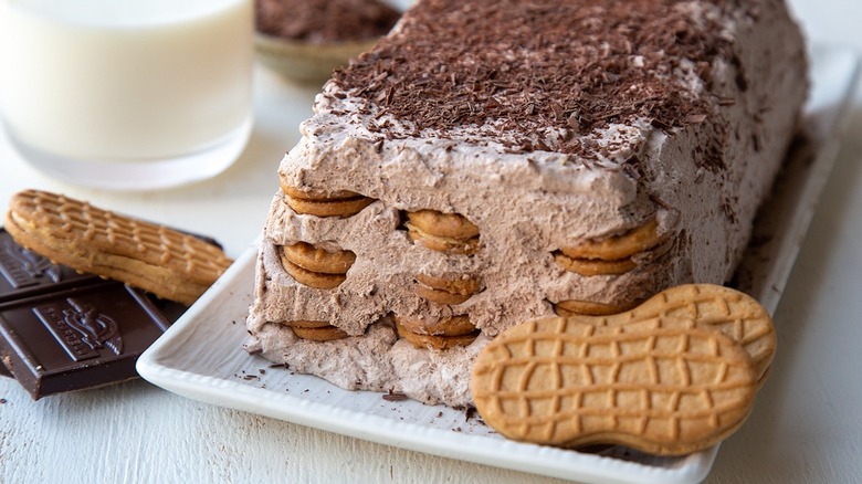 chocolate peanut icebox cake