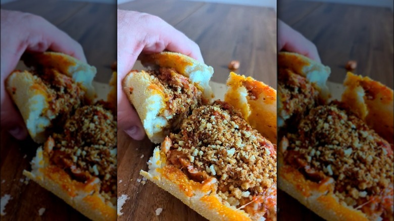 Chopped chicken parm sandwich
