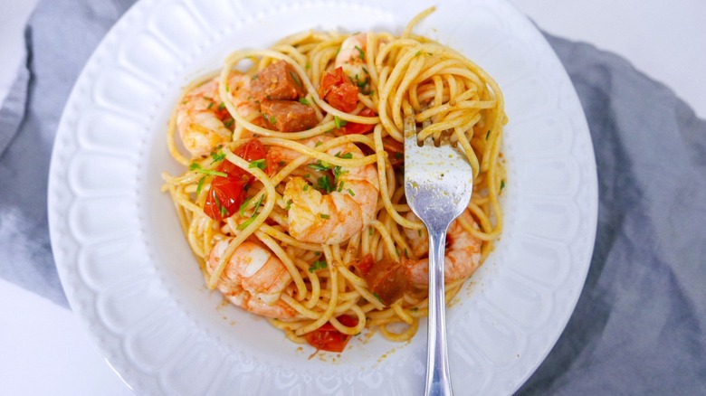 chorizo and shrimp pasta