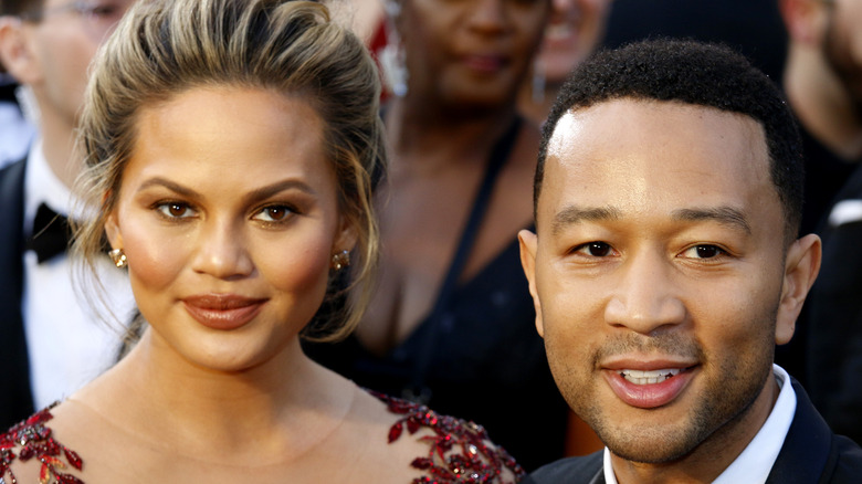 Chrissy Teigen and John Legend close-up