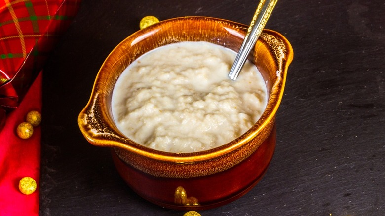 Bowl of Christmas bread sauce