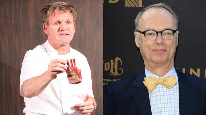 split image of Christopher Kimball and Gordon Ramsay